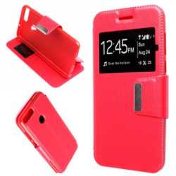 Funda Libro ventana Roja para Huawei Ascend P8 Lite